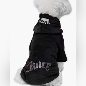 JUICY COUTURE || Velour Bling Dog Tracksuit Hoodie in Black - SZ M/L